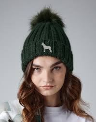 Boston Terrier Owner Gifts, Super Soft Faux Fur Ski Pom Pom Chunky Knit  Embroidered Unisex Beanie From the House of Dog