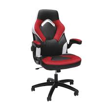 Ofm Essentials Collection Racing Style Bonded Leather Gaming Chair In Red White Ess 3085 Red Wht Walmart Com Chair Gaming Chair Bonded Leather