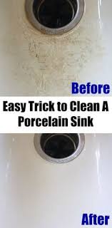Easy Diy Trick To Clean Porcelain Sinks Porcelain Sink Clean Porcelain Sink Cleaning Hacks