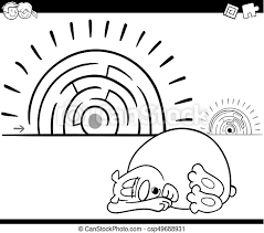 Find free printable sleeping bear coloring pages for coloring activities. Maze Activity Game With Sleeping Bear Black And White Cartoon Illustration Of Education Maze Or Labyrinth Game For Children Canstock