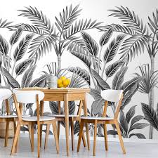 Panoramique Jungle Tropical Forest Noir Et Blanc Collector Grandeco En 2020 Papier Peint Tropical Papier Peint Papier Peint Jungle