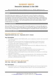 Executive Assistant To The Ceo Resume Samples Qwikresume