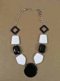 Black And White Jewelry Your Place To Buy And Sell All Things Handmade White Necklace Black And White Necklaces Evening Necklace