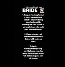 Jika anda bakal pengantin yang sedang membaca artikel ini, tentu sekali dada sedang bagi pasangan yang ingin mendirikan rumah tangga, perkara utama yang perlu difikirkan ialah tarikh untuk. 14 Tips Untuk Bakal Pengantin Supaya Tak Kalut Last Minute