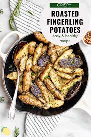 Rosemary Garlic Roasted Fingerling Potatoes Eat With Clarity Recipe Gluten Free Recipes Side Dishes Roasted Fingerling Potatoes Fingerling Potatoes