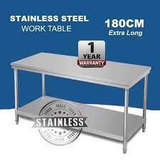 52 long console table modern silver gray polished nickel plain finish solid ste. 180cm Extra Long 6 Feet Stainless Steel Work Table Meja Dapur Panjang Shopee Malaysia