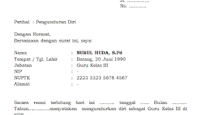 Contoh Surat Pengunduran Diri Sebagai Guru Sd