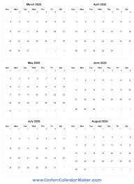 March To August 2020 Calendar Free Printable Pdf August 2020 Calendar Monthly Free Printable Month In 2020 Monthly Calendar Printable July Calendar Calendar Printables