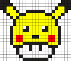 Pikachu Mushroom Perler Bead Pattern Bead Sprite Pixel Art Pixel Art Pattern Pixel Art Grid