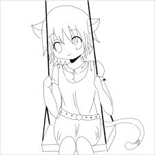 This is what i need for now! Cute Anime Cat Girl Coloring Page Coloringbay
