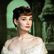 Audrey Hepburn Roman Holiday In Color Poster by Globe Photos