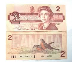 2x Two Dollar Bill Canada 1986 Series Robins By Greenlandturtle 6 00 Bank Notes Canadian Money Dollar Banknote