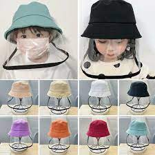 Children Anti Droplet Visor Shield Bucket Hat Face Protective Cover Sun Cap Fashion Clothing Shoes Accessories Face Shield Masks Mask For Kids Face Shield