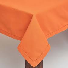 Provencal cotton table linens, tablecloths, napkins, serviettes, placemats, standard sizes bastide lavande 8 seater tablecloth with full border cotton: Plain Cotton Burnt Orange Tablecloth