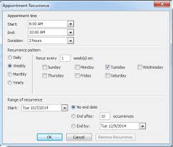 How To Create Recurring Meeting Appointment At Different Times In Outlook