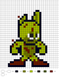 Spring Trap Fnaf Perler Bead Pattern Pixel Art Pixel Drawing Perler Beads