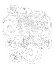 Raven Coloring Pageprintable Raven Coloring Pagesraven And Etsy In 2020 Witch Coloring Pages Coloring Pages Designs Coloring Books