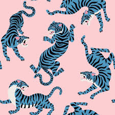 wild blue tiger pattern wallpaper tiger illustration pattern art jungle pattern