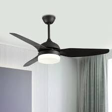 Shop for flush mount ceiling fans and the best in modern furniture. 48 W Led Drum Semi Flush Mount Light Modern Black Finish Metal 3 Blades Ceiling Fan Lamp Fixture Beautifulhalo Com
