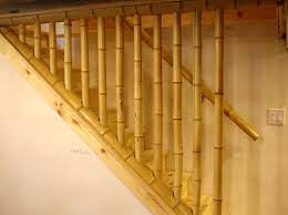 Bamboo Guard Rails Going Down Stairs Bamboo Decor Painted Bamboo Bamboo House