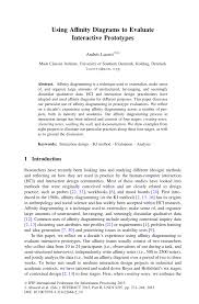 Pdf Using Affinity Diagrams To Evaluate Interactive Prototypes
