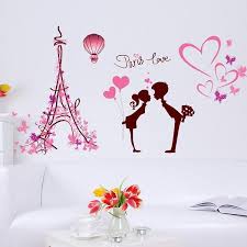 Romantic Paris Love Wall Stickers For Bedroom Wall Stickers Bedroom Wall Stickers Love Diy Wall Decals
