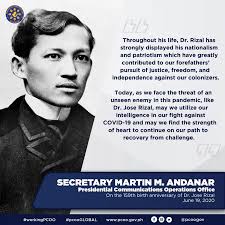 Find the perfect josé rizal stock photos and editorial news pictures from getty images. Statement Of Presidential Communications Secretary Martin Andanar On The 159th Birth Anniversary Of Dr Jose Rizal Presidential Communications Operations Office