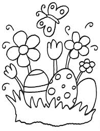 Ausmalbild Ostern Ostereier Und Osterblumen Kostenlos Ausdrucken
