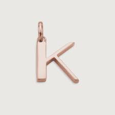 Le point du fle :: Alphabet K Pendant Charm In 18ct Rose Gold Vermeil On Sterling Silver Jewellery By Monica Vinader