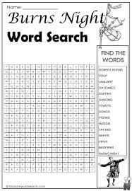 Cool Burns Night Word Search Burns Night Word Search Burns Night Burns Night Crafts