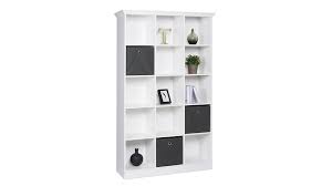 Regal Landwood Bucherregal In Weiss Mit 15 Fachern 110 Cm Landhausstil Wide Bookcase Bookcase Wood Storage Cabinets
