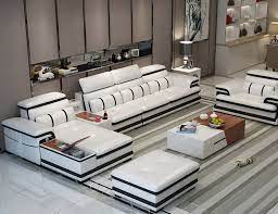 Ultimate Couch Giant Leather Sectional With Integrated Massage Chair And Speakers Leather Sofa Living Room Living Room Sofa Design Living Room Sofa Set