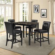 Find counter height dining table in canada | visit kijiji classifieds to buy, sell, or trade almost anything! Romatpretty 5 Piece Kitchen Table Set 5 Piece Counter Height Dining Set Kitchen Table Furniture Set Brown Top Counter Height Dining Table Set With 4 Black Leather Upholstered Chairs Buy Online In India At