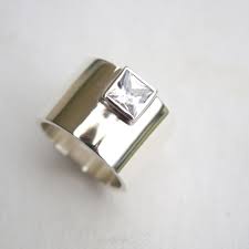Chunky Silver Ring Edgy Statement Ring Square Stone Ring Bold Ring Unique Engagement Ring In 2021 Chunky Silver Rings Bold Rings Silver Rings