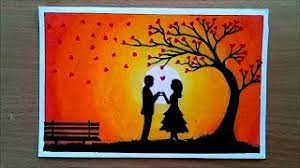 Pencil drawing of love of two parrots. How To Draw Romantic Couple Under Love Tree Step By Step Easy Draw Youtube