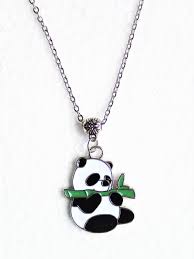 Panda Bear Enameled Pendant On Chain Necklace Panda Necklace Etsy In 2021 Panda Necklace Necklace Etsy Gift Necklace