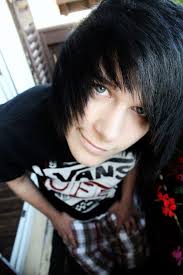 Brown scene hair with purple tip. Scene Hair