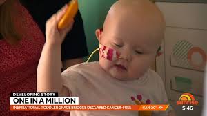 Inspirational Sydney toddler Grace Bridges declared cancer-free