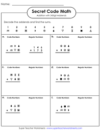 Check spelling or type a new query. Secret Code Math Worksheets