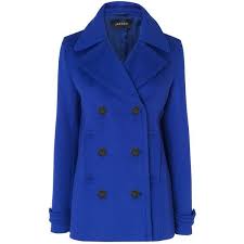 Jaeger Short Pea Coat Blue Clothes Coat Short Sleeve Coat