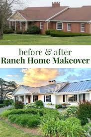 I collected some of my favorite ideas on. Exterior Makeover Dated Ranch To Modern Farmhouse Brick Exterior House Ranch House Exterior Red Brick House Exterior