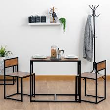 Product title dinner table set tempered glass dining table with 4pcs chairs dining room kitchen furniture average rating: Compact 2 Seater Kitchen Dining Table And Chairs Space Saving Furniture Set 5055512098019 Ebay