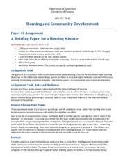 The topic or issue of the briefing paper. Ggr357 Paper 2 Assignment Briefing Paper 2015 Department Of Geography University Of Toronto Ggr357 2015 Housing And Community Development Course Hero