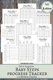 Baby Steps Progress Tracker Printable Planner Pages In A4 Ans Etsy Dave Ramsey Financial Peace Financial Peace Financial Peace University
