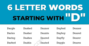 Letter words that start with a. 1200 Common 6 Letter Words Starting With D In English 7esl
