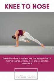 Knee To Nose Pose Strengthens Your Core And Upper Body See More Poses To For Strength Here Yogatutorials Yoga Benefits Yoga Poses For Men Yoga Help