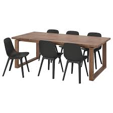 Morbylanga Odger Table And 6 Chairs Oak Veneer Anthracite Ikea In 2020 Ikea Chair Durable Table