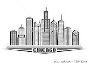 Vector illustration of Chicago - Stock Illustration [75641249] - PIXTA