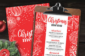 Serve great dishes with the best menu cards in place! 10 Awesome Christmas Restaurant Menu Templates Barcelona Design Shop
