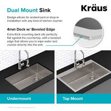 The great debate top mount or undermount sinks kitchen renovation showroom qn designs. Kraus Standart Pro Stainless Steel 18 In Topmount Drop In Kitchen Sink Overstock 23561275